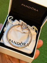 Pandora Moments Heart Clasp Snake Chain Bracelet - Gold